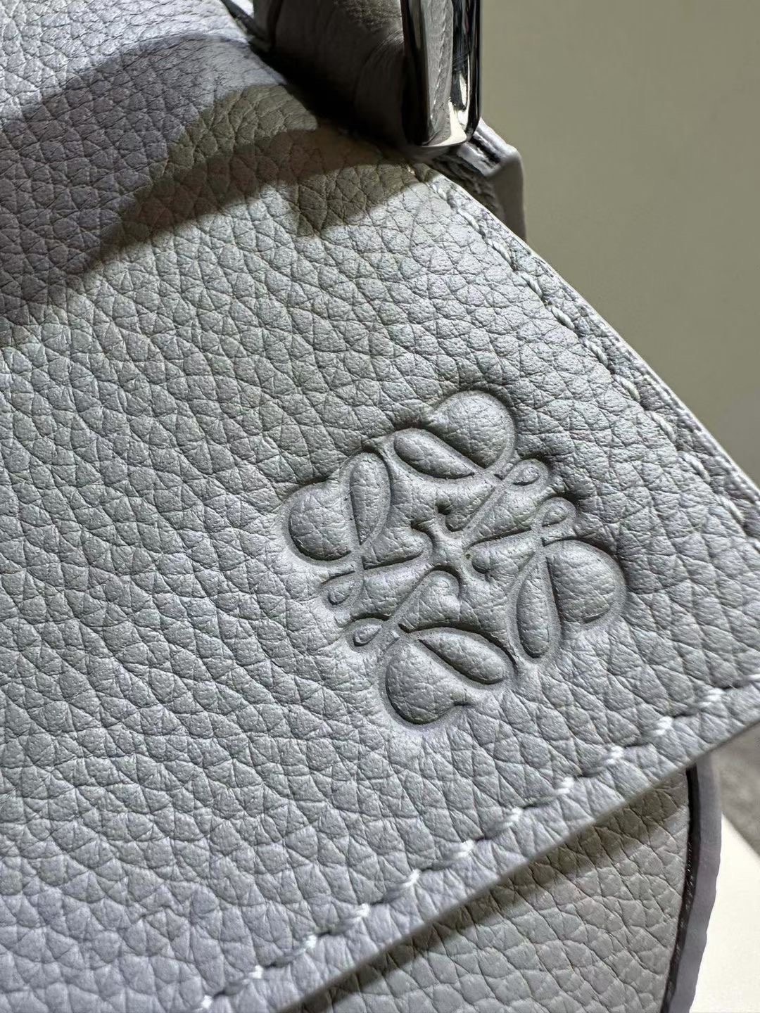 Loewe Small Puzzle Bag in Soft Grained Calfskin Pearl Grey